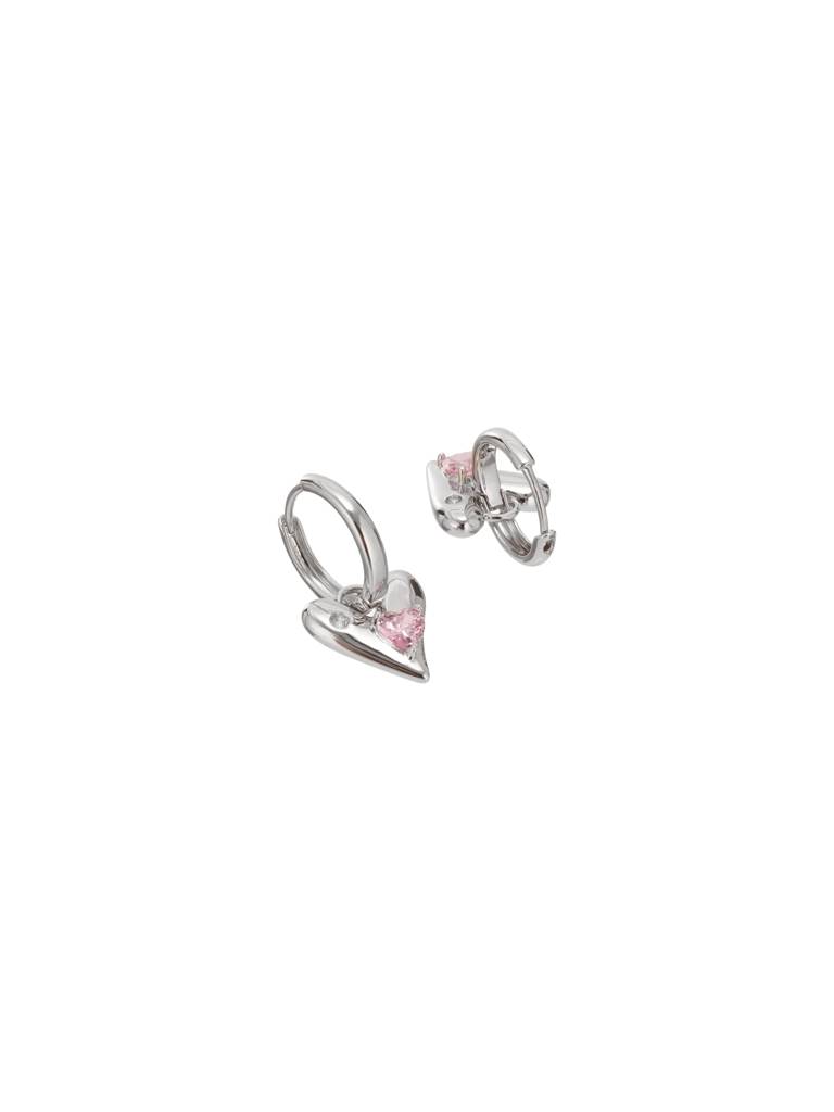 Silver Halo Heart Hoops : Z-ER-SP-028