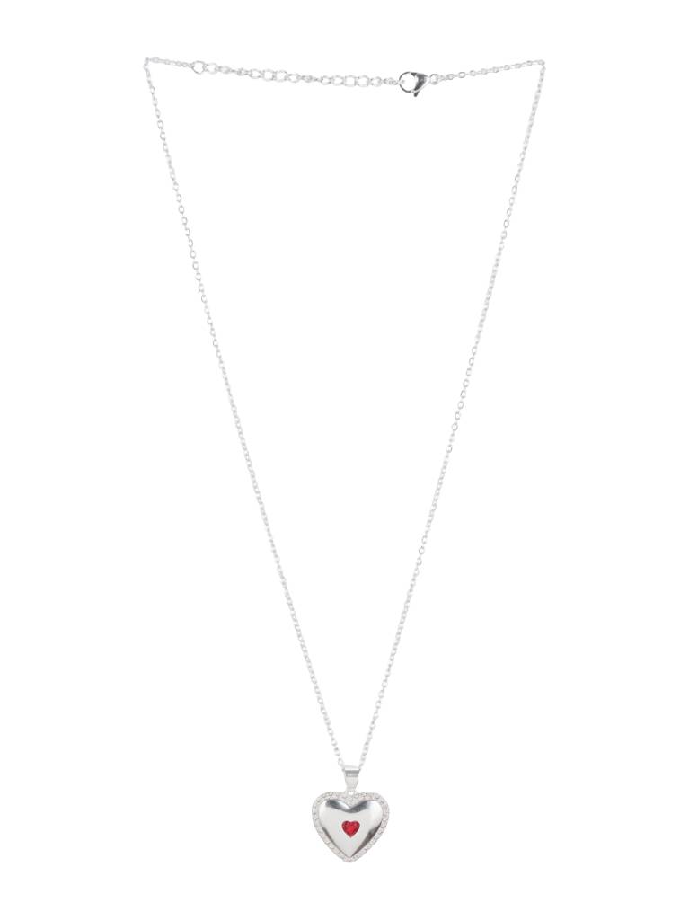 Ruby Kiss Heart Necklace : Z-NL-S-012