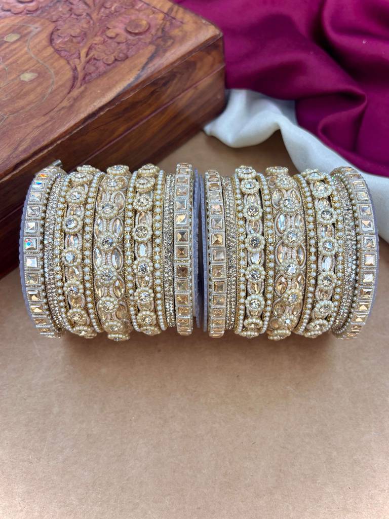 Golden Bangles Set – Bridal Ethnic Jewelry : HB-57-24