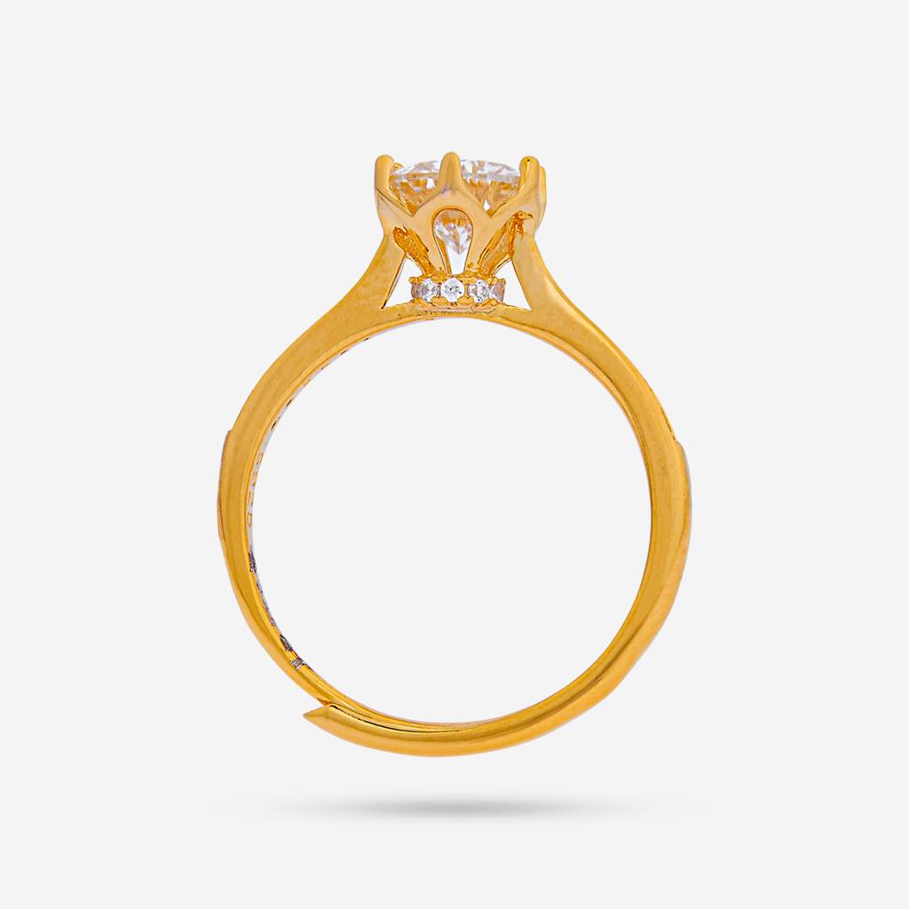 White - Plated Office Wear Silver Finger Ring - 448507 : 448507