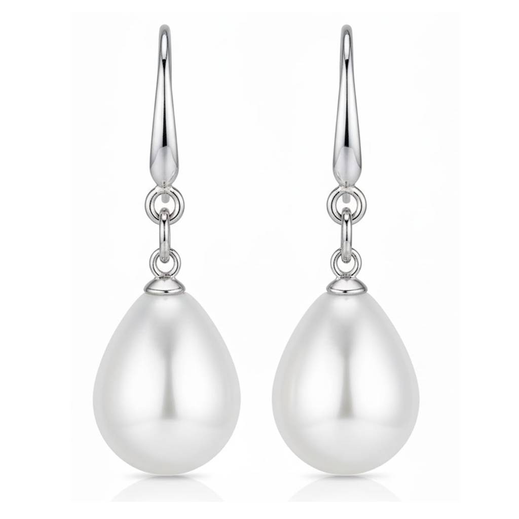 Silver Plated Pearl Studded Drop Earrings Fancy Jewellery Gift For Women & Girls : PX9E3097SW
