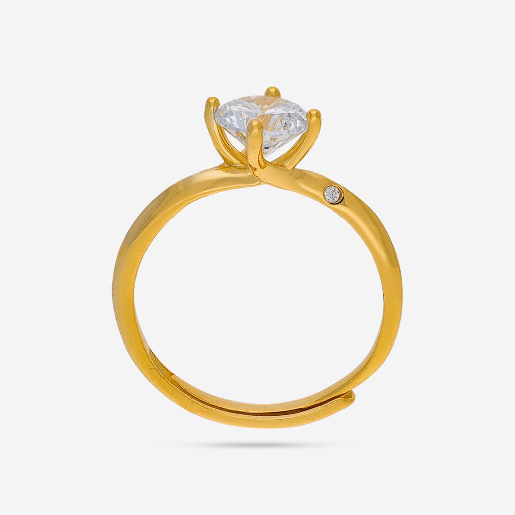 White - Plated Office Wear Silver Finger Ring - 453144 : 453144