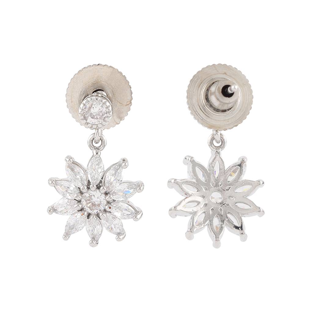 Korean Bling Daisy Drops Earrings : 8905124568202