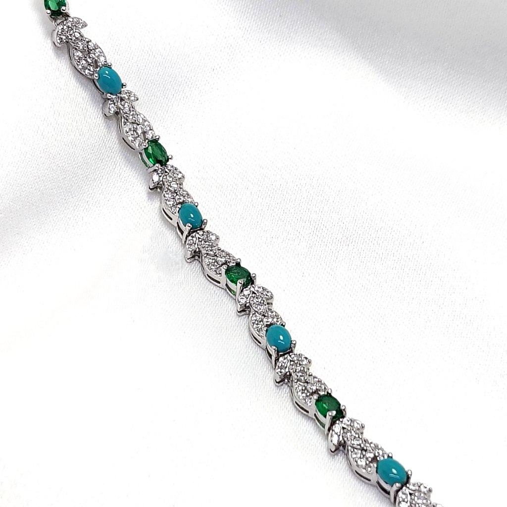 Opulent Multi Pearl White 925 Silver Bracelet : LBR-200014