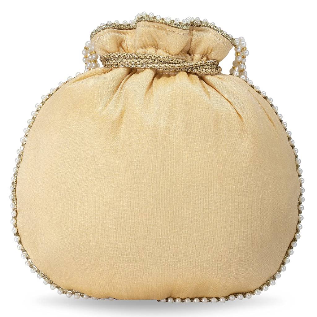 Embroidered Potli Bag For Women Handmade Ethnic Purse Evening Handbags Stylish Bridal Fashion Clutch Bag Gift For Gir : P09CRM