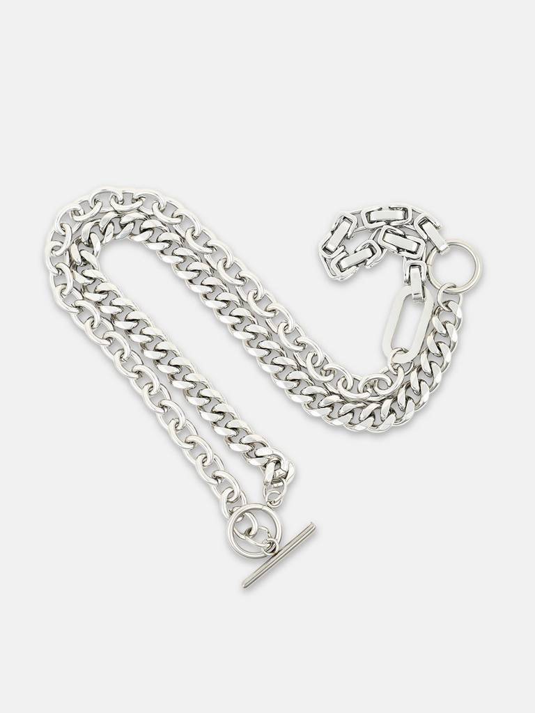 Men'S The Mechanical Chain Necklace - Metallic Silver : FANC1208