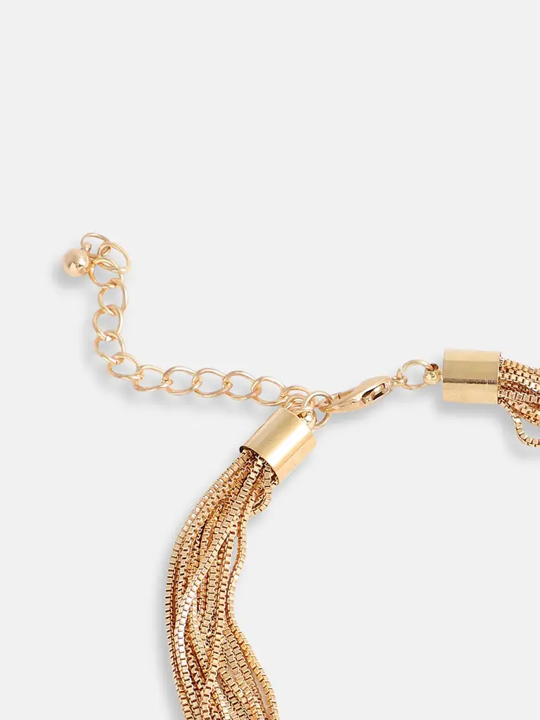 Stephanie-Gold Plated Pearls Casual Necklace For Women : SOHNCK4924