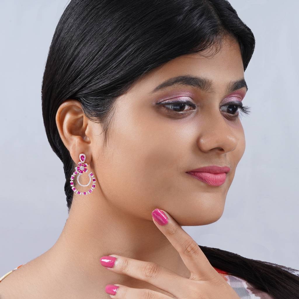 Gulabi Glam Hoops : TREBJX0020Rose