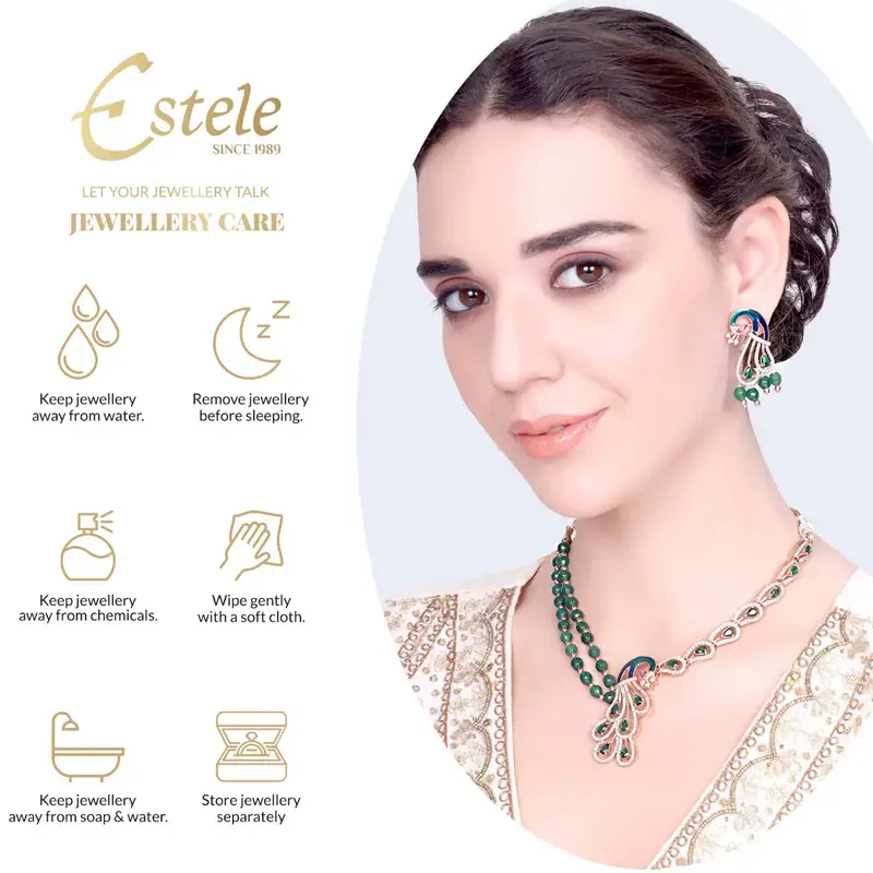 Morbagh Imperial Ruby Cz Bead Heritage Necklace Set | Reception Glam : AD-942-RGGN-NKER