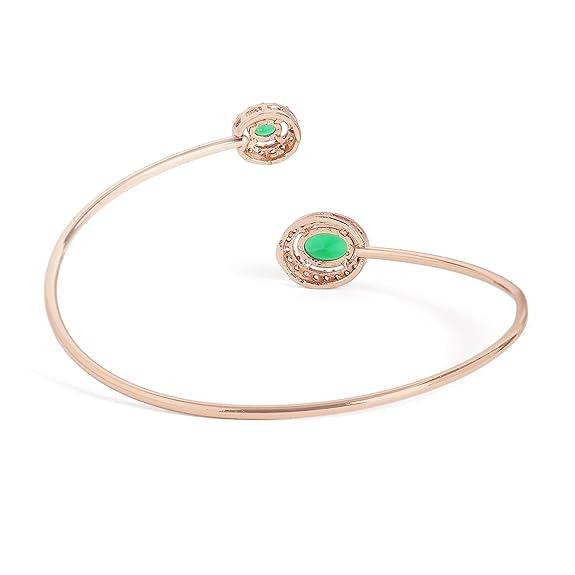 Rosegold  Ad Oval Cuff Bracelet – Lightweight Party Jewelry : AD-119-RGGNBR
