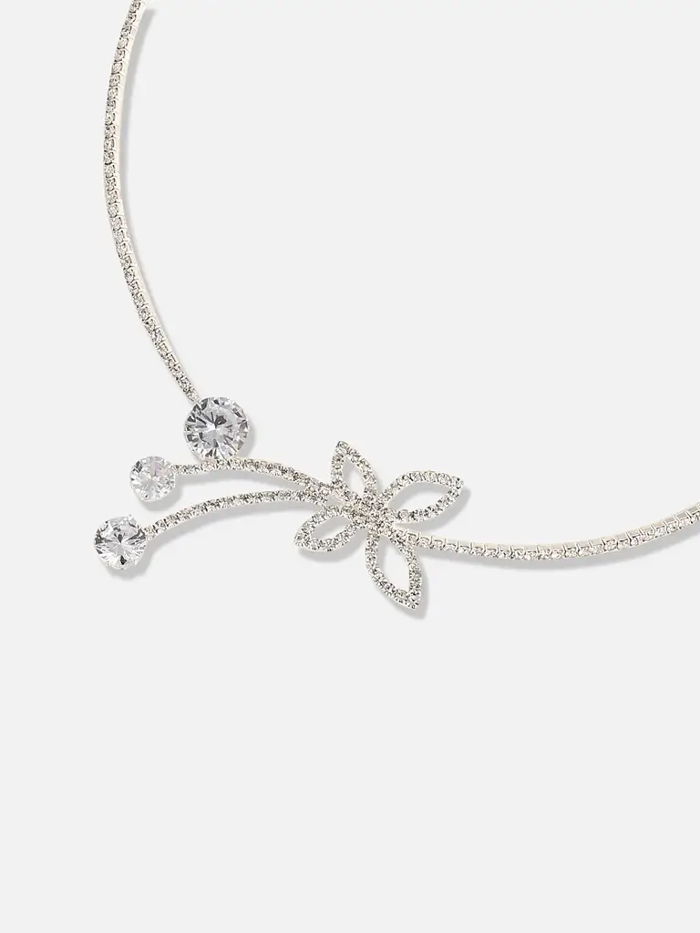 Nina-Silver Plated Designer Stone Casual Necklace For Women : SOHNCK3375