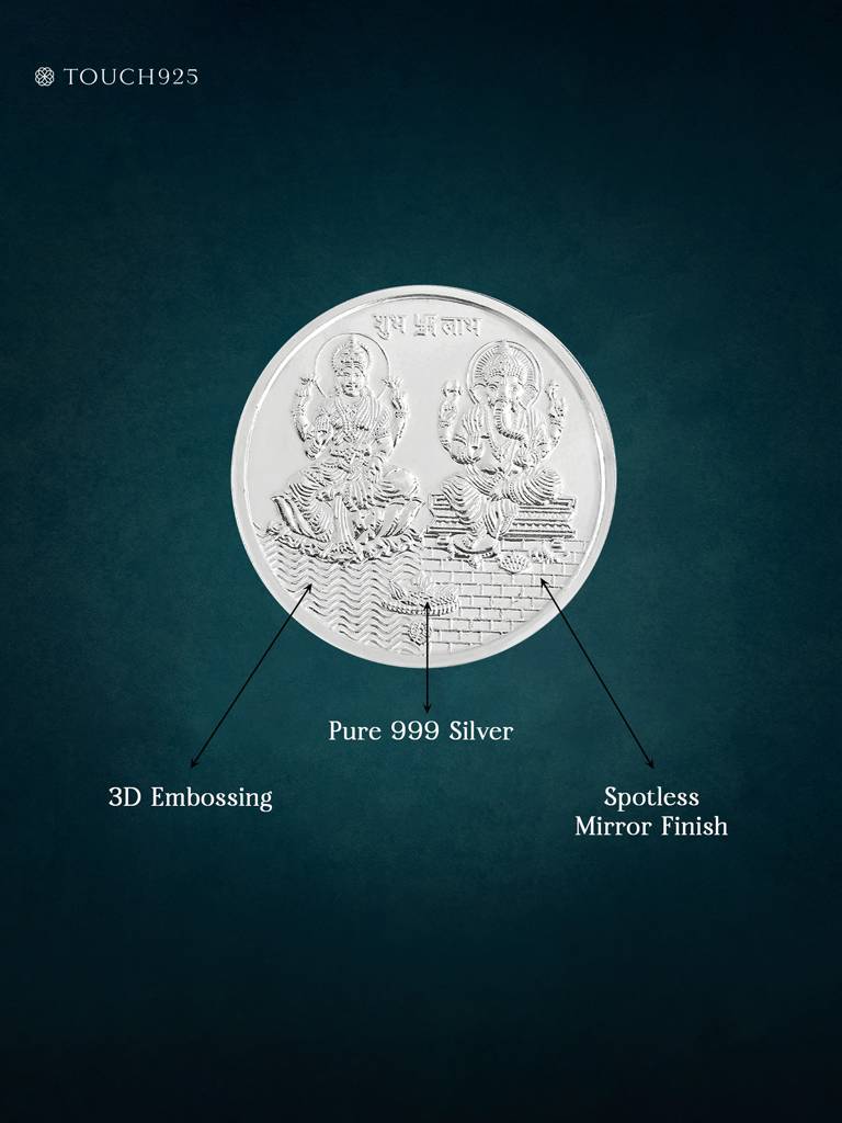 1G Lakshmi Ganesha 999 Silver Coin : AUC883