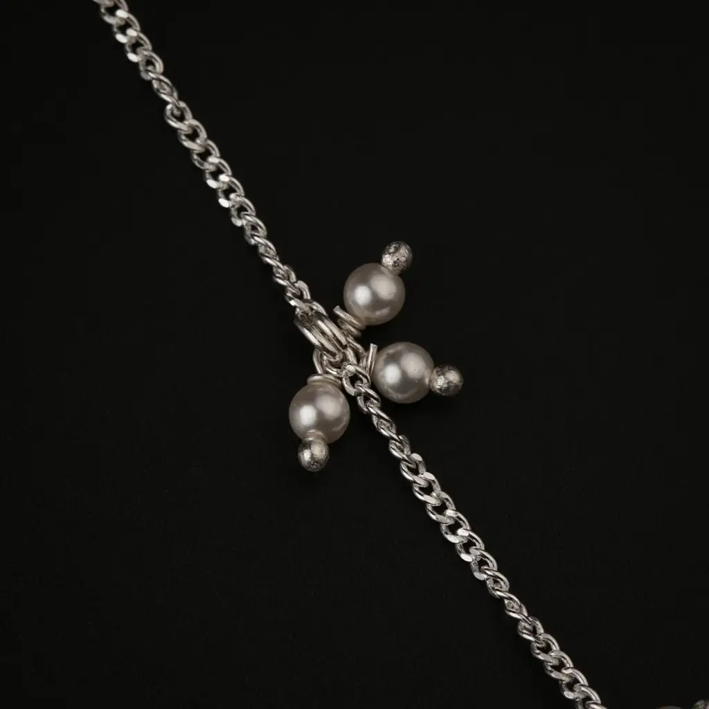 Silver Baby Necklace With Pearls : 67456919