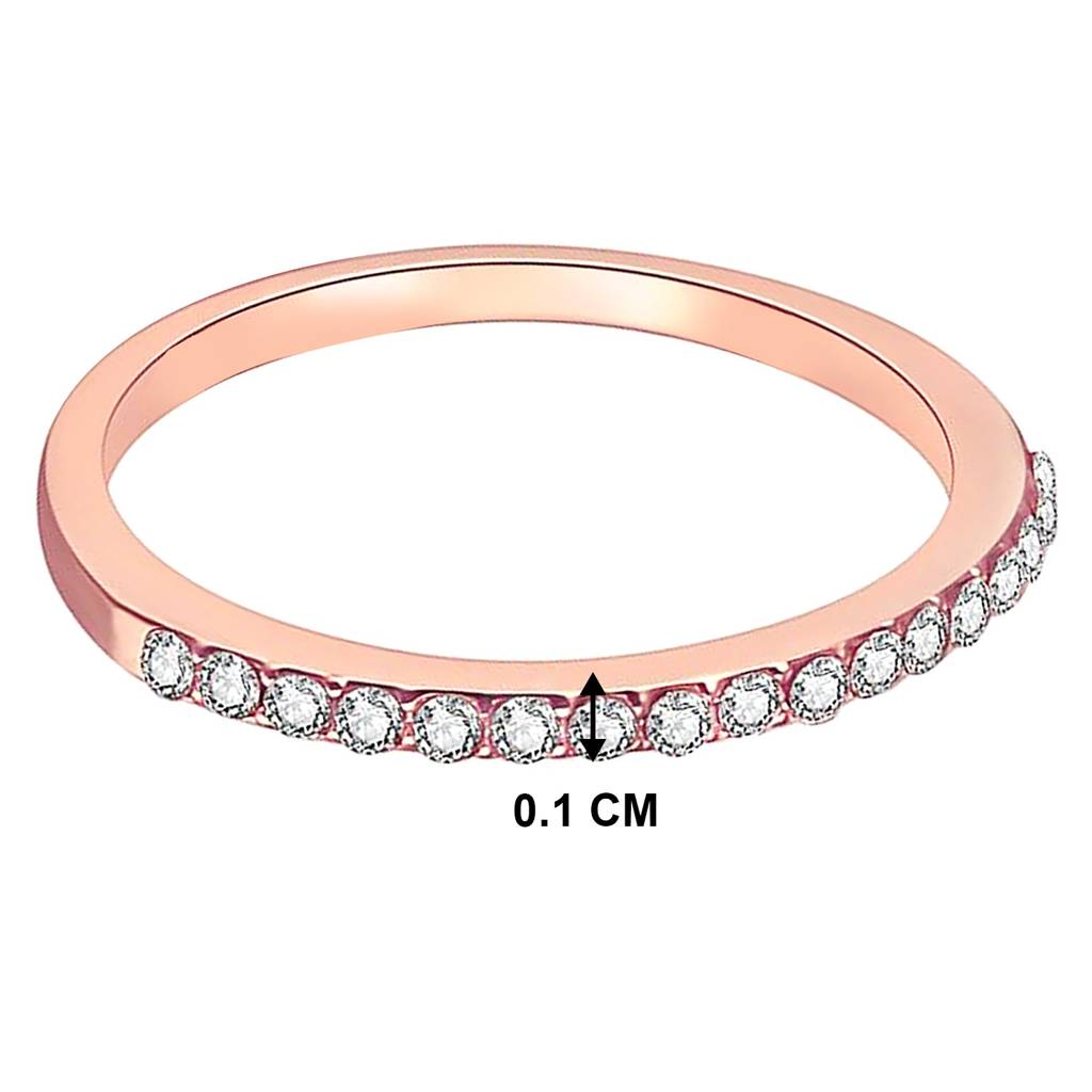 Peora American Diamond Studded Rose Gold Plated Finger Ring Fashion Wear Stylish Jewellery Gift For Girls & Women : PX8R129C-7