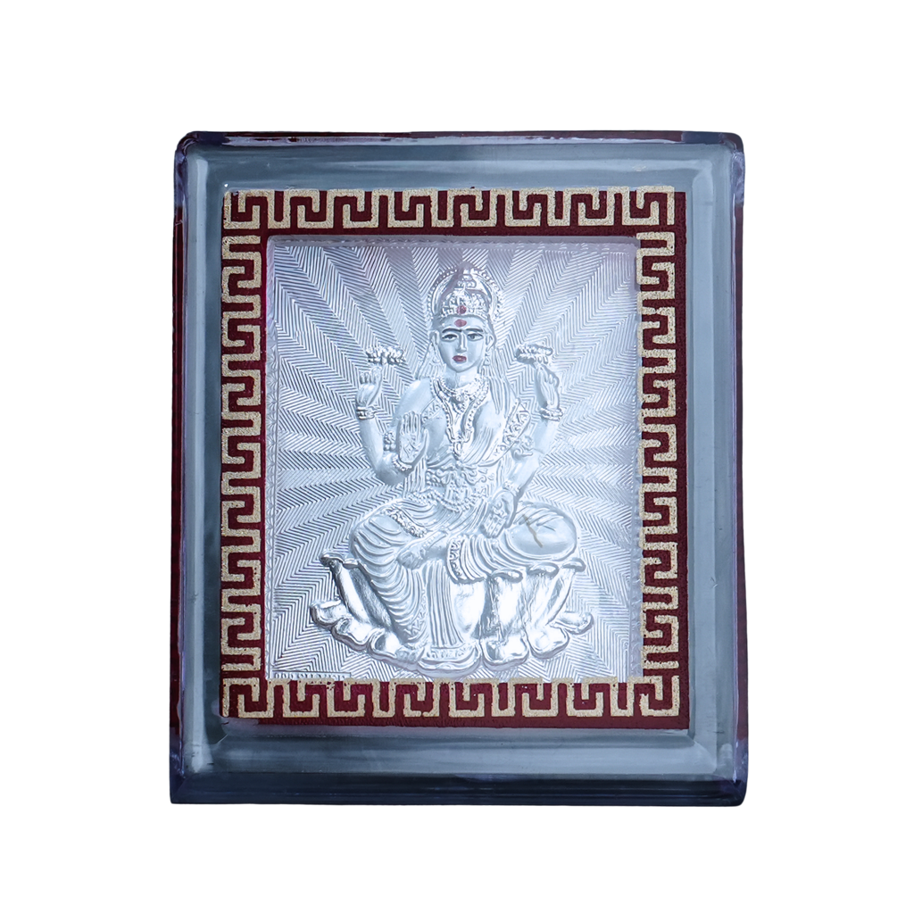 999 Silver Goddess Lakshmi Blessing Frame : SMK-FRM-019-M