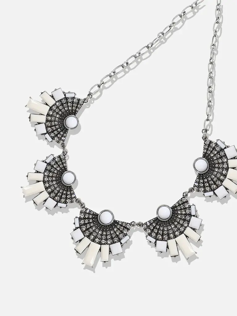Caprice-White Artificial Stones Necklace : SOHNCK3626