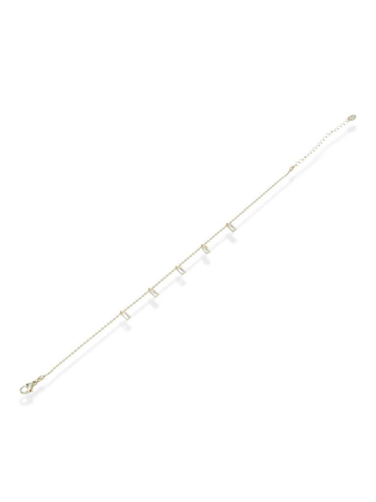 Alina – Gold Anklet With Baguette Drops : Z-ANK-G-05