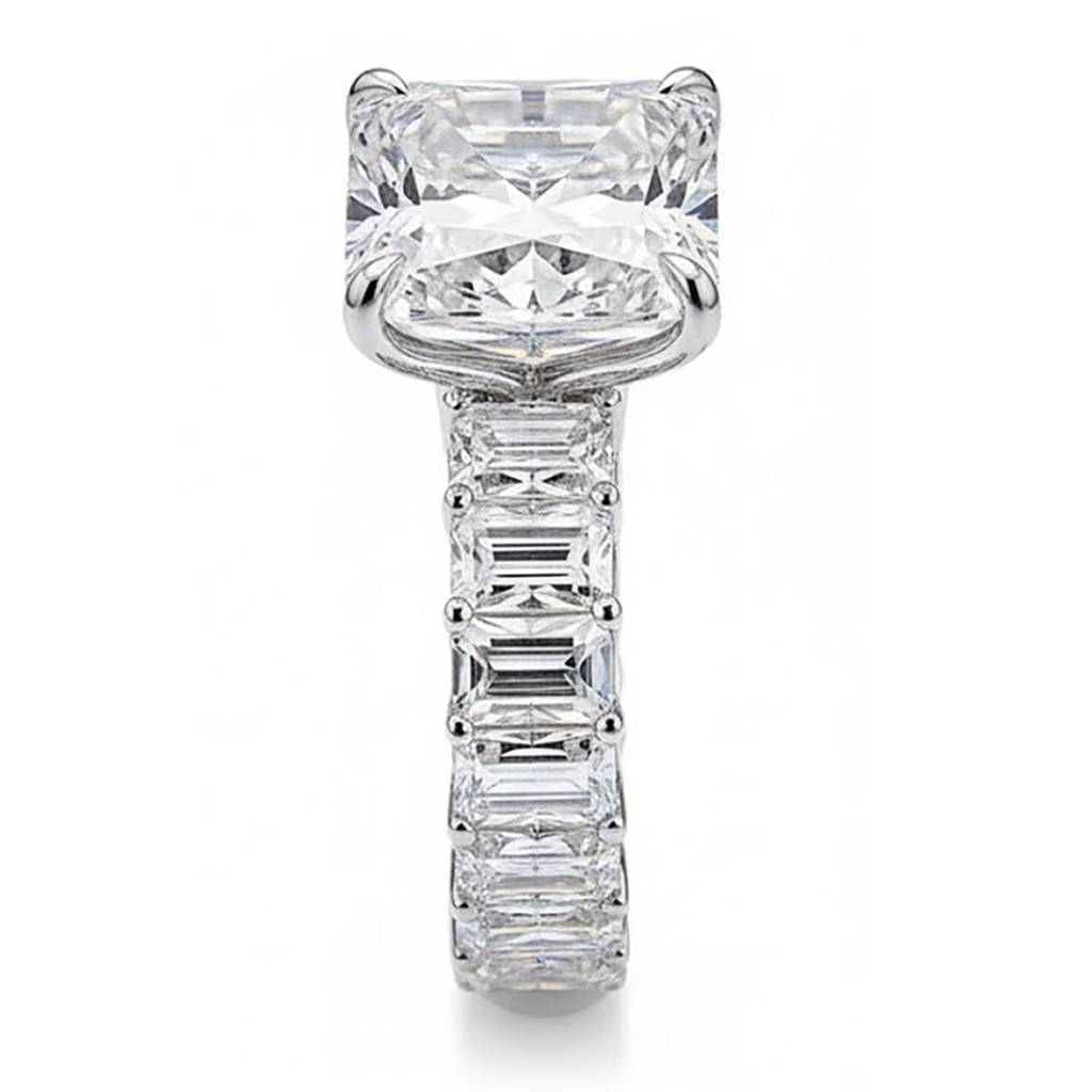 Silver Plated Crystal Studded Solitaire Finger Ring Fancy Jewellery For Women & Girls (Size- Us 7) : PX9R3040-7
