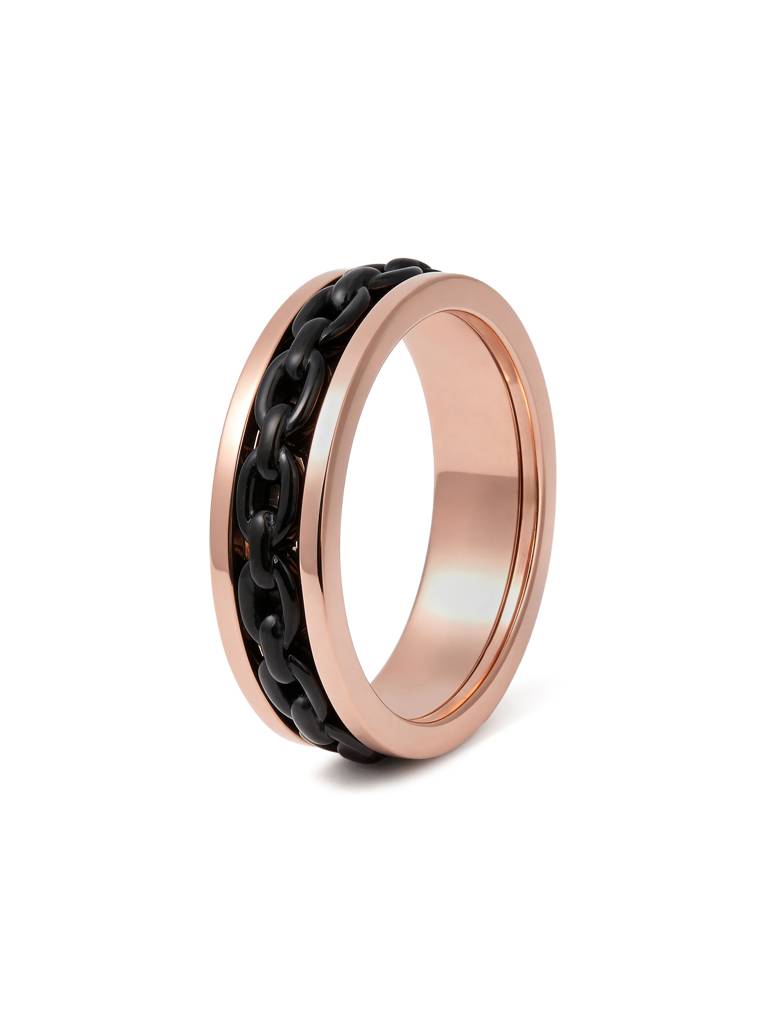 Touch925 Pure 925 Silver Men’S Onyx Link Ring : CIGR342