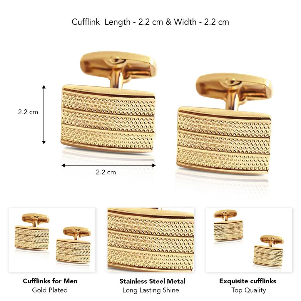 Peora Gold Plated Formal Cufflinks Stylish Classic Accessories For Men : PX9CL153