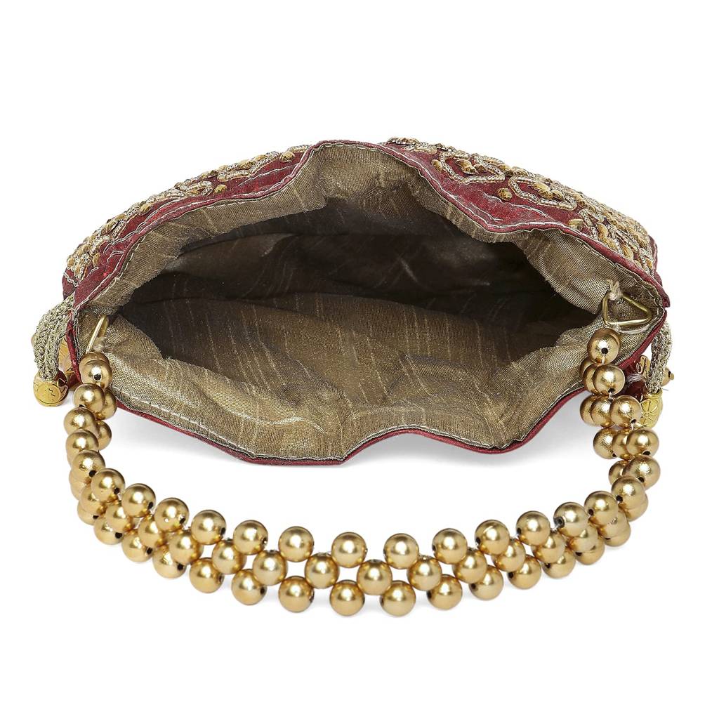 Potli Purses For Women Handmade Evening Handbag Stylish Bridal Fashion Wristlet Bag For Girls (P27B) : P27M