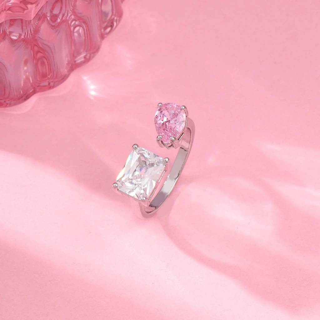 Pink Silver Soul Jewellery Set : NRC-055-S-WHT-PNK-1