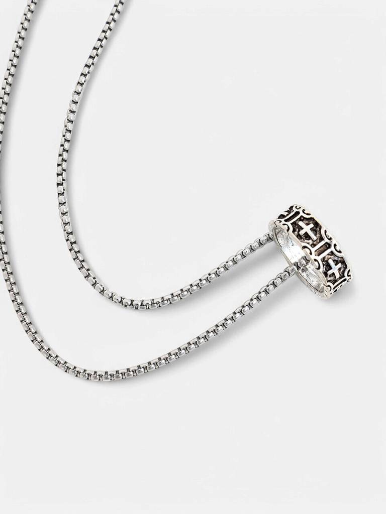 Men'S The Imperial Crucifix Pendant Necklace - Metallic Silver : FAPD1141