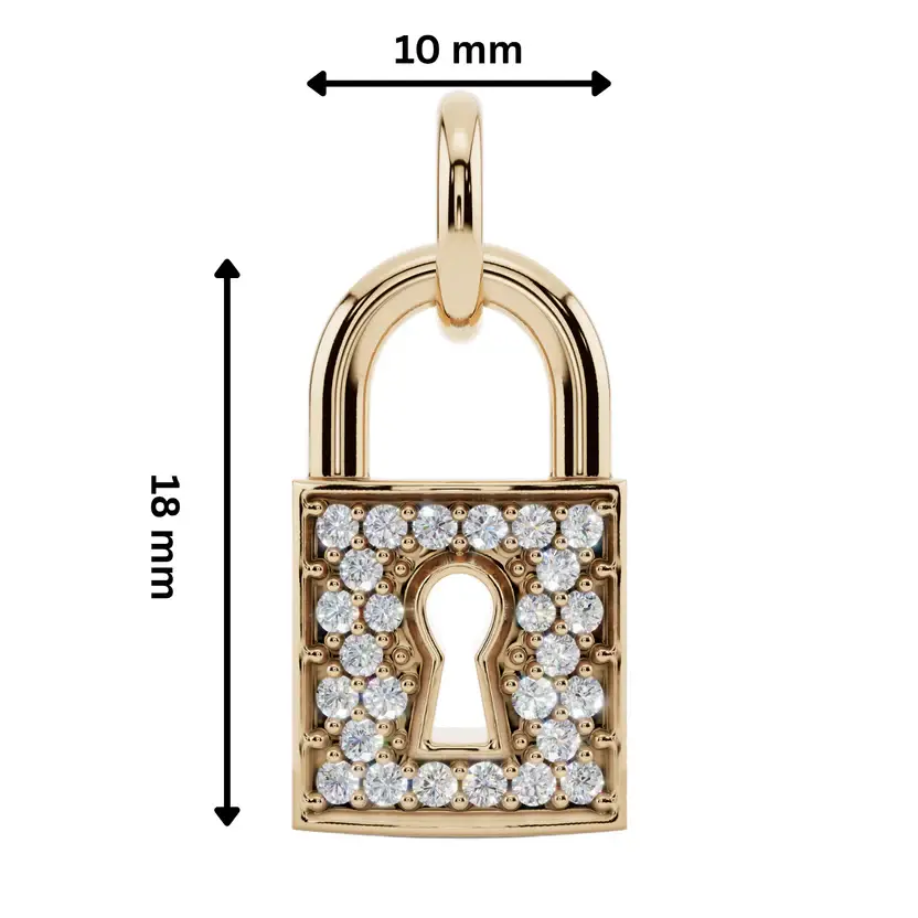 The Keepsake Lock Semi Silver Pendant Necklace : LOCK-SM-C-G