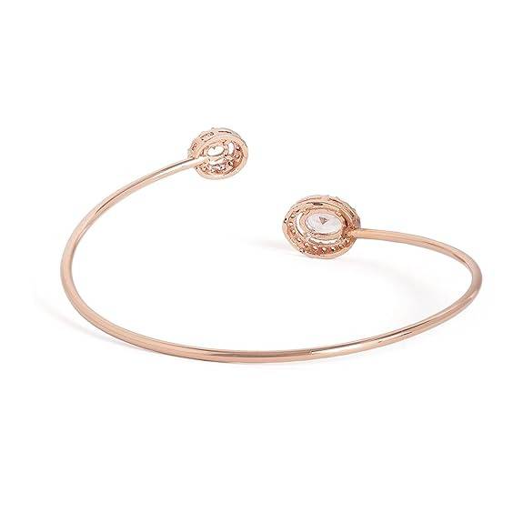 Rosegold  Ad Oval Cuff Bracelet – Lightweight Party Jewelry : AD-119-RGWEBR