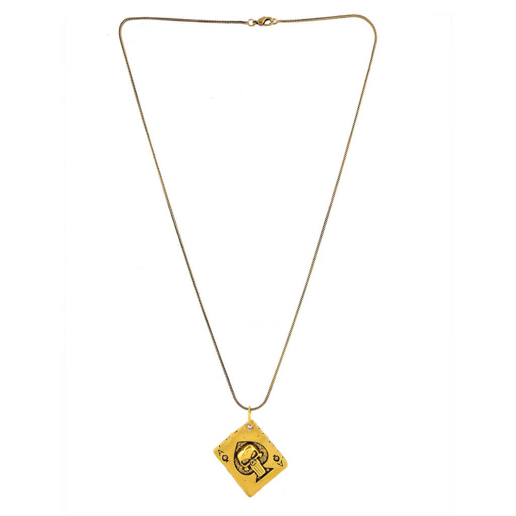 Statement Ace Skull Gold Oxidised Men’S Pendant : 8905124565485