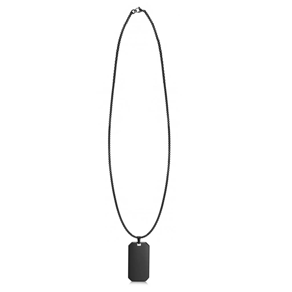 Black Stainless Steel Metal Army Military Theme Style Pendant With Chain Fashion Jewellery Gift For Men & Boys : PX9P68BL