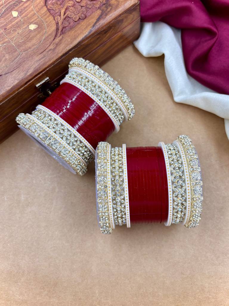 Premium Diamond Punjabi Bridal Chura : HB-52-24