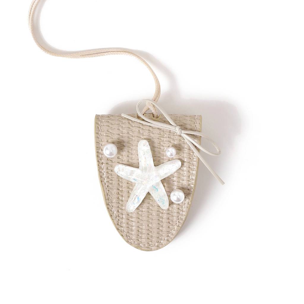 Vacation Ready Sunglass And Scarf Holder Bag Charm : C-BG-0076-BE-WH