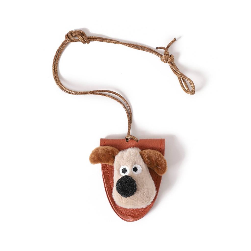 Cute Puppy Sunglasses And Scarf Holder Bag Charm : C-BG-0074-BR-WH