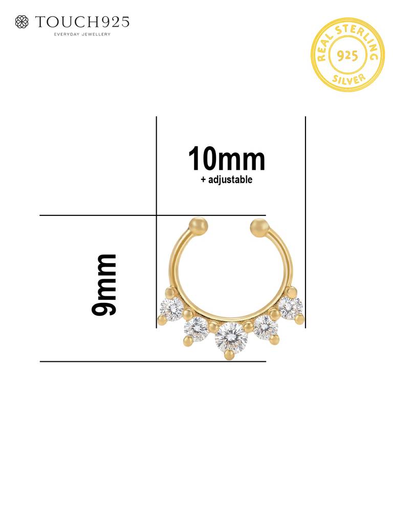 Crown Cz Septum Nose Ring : EVNP4135