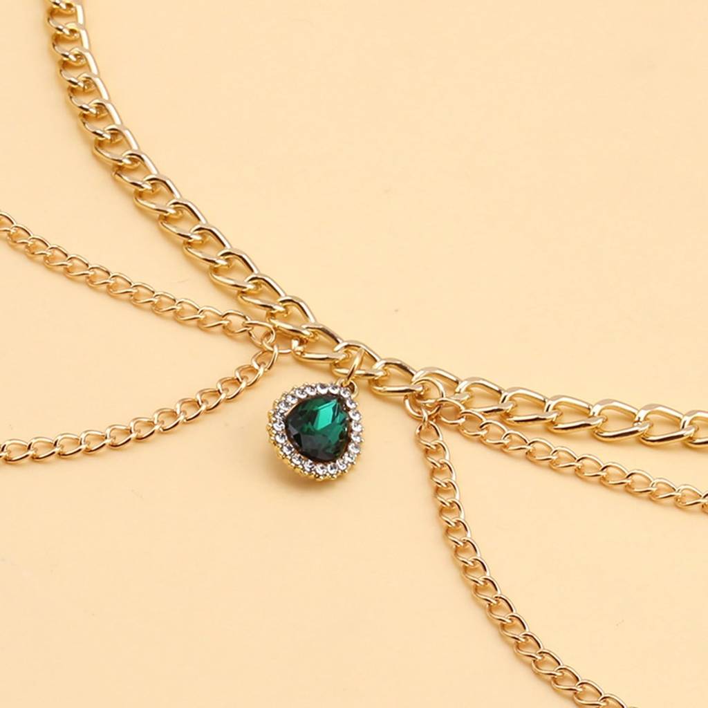 Cz & Crystal Studded Gold Plated  Multi Layer Waist Chain Fancy Adjustable Kamar Bandh Belly Chain Jewellery For  : PX8BCH033G
