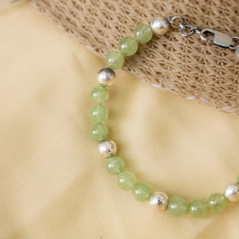 Aventurine Grapes Silver Bracelet : ZV-BRC-NAT-011