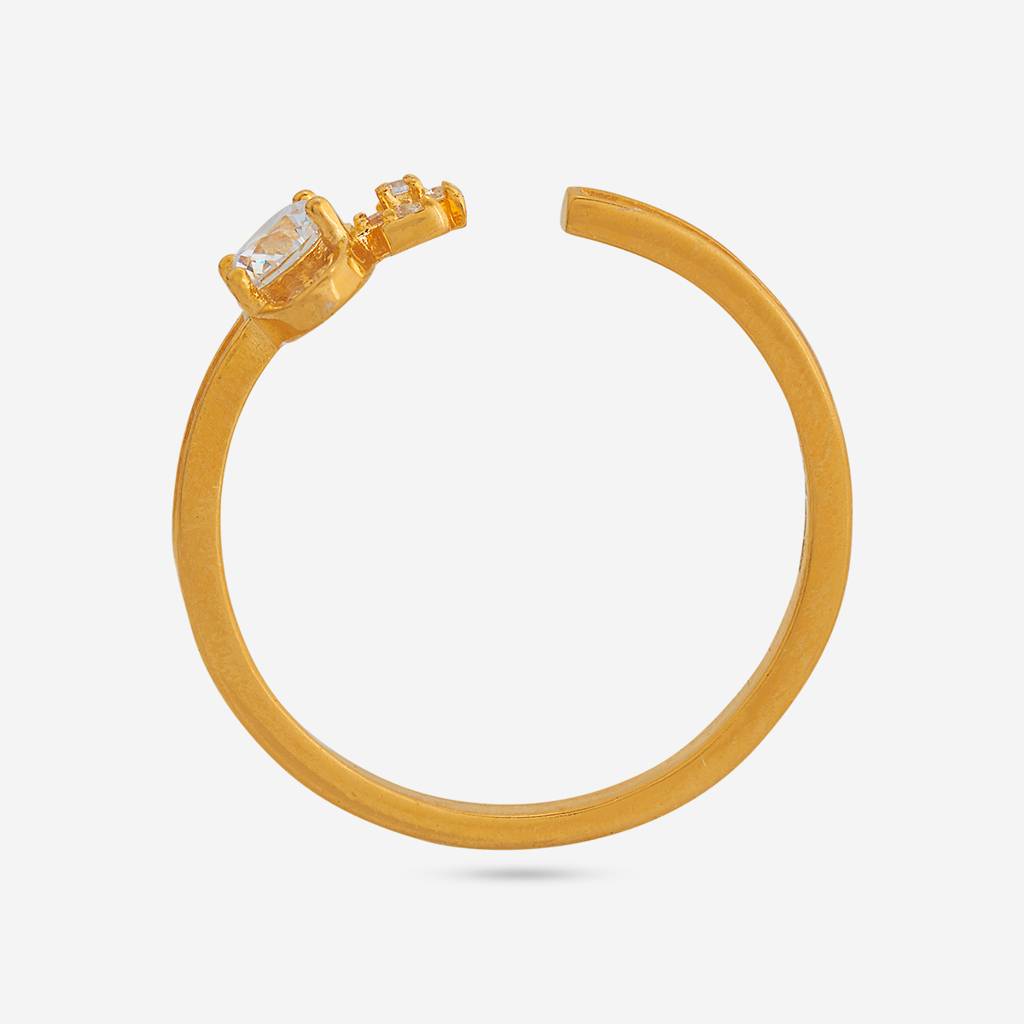 White - Plated Office Wear Silver Finger Ring - 453231 : 453231