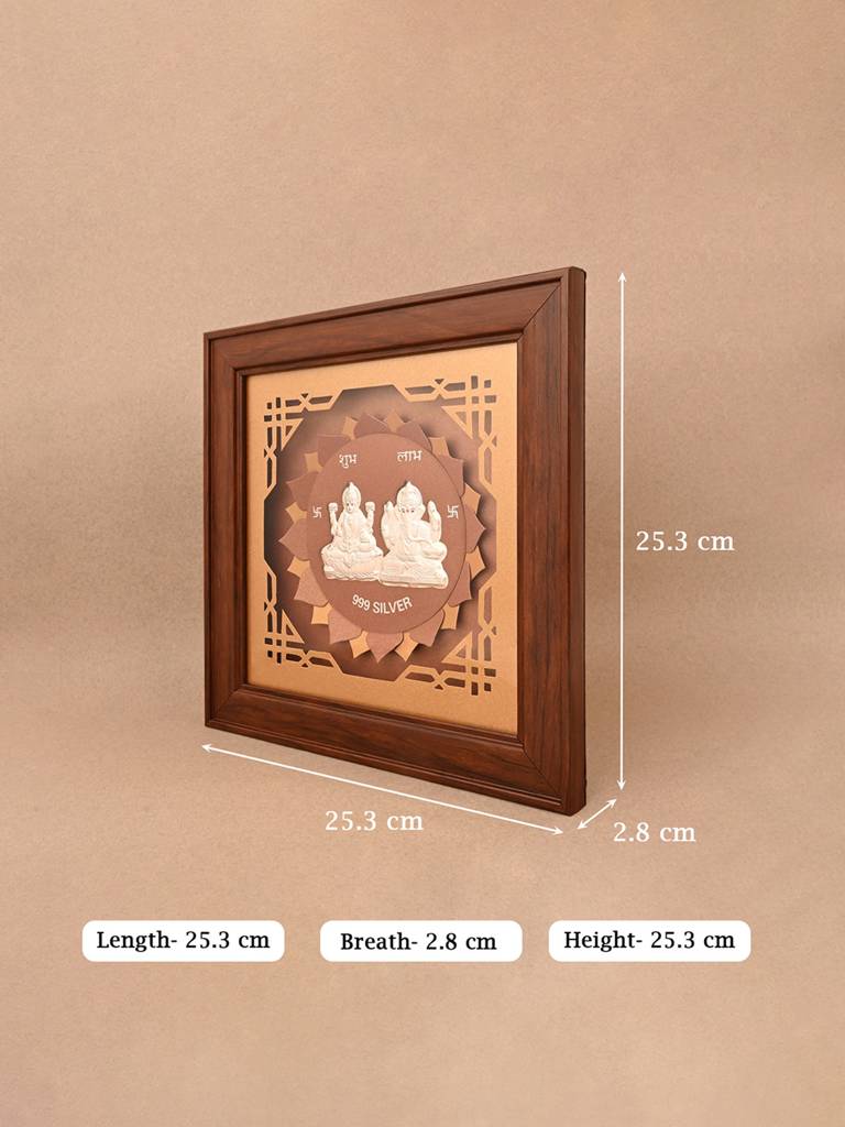 999 Silver Lakshmi Ganesh Frame : ARGFT202