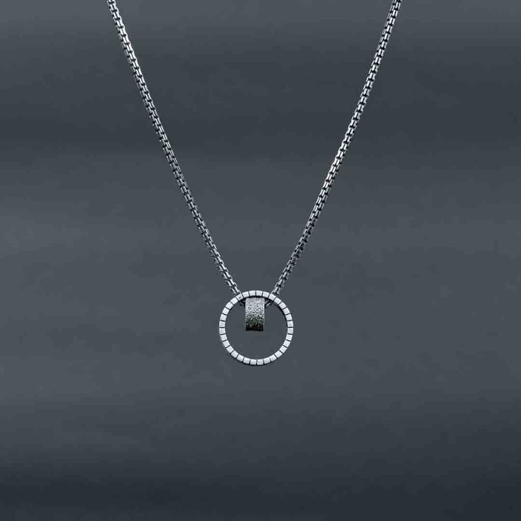 Double Ring Silver Pendant : ZV-PEN-DRS-023