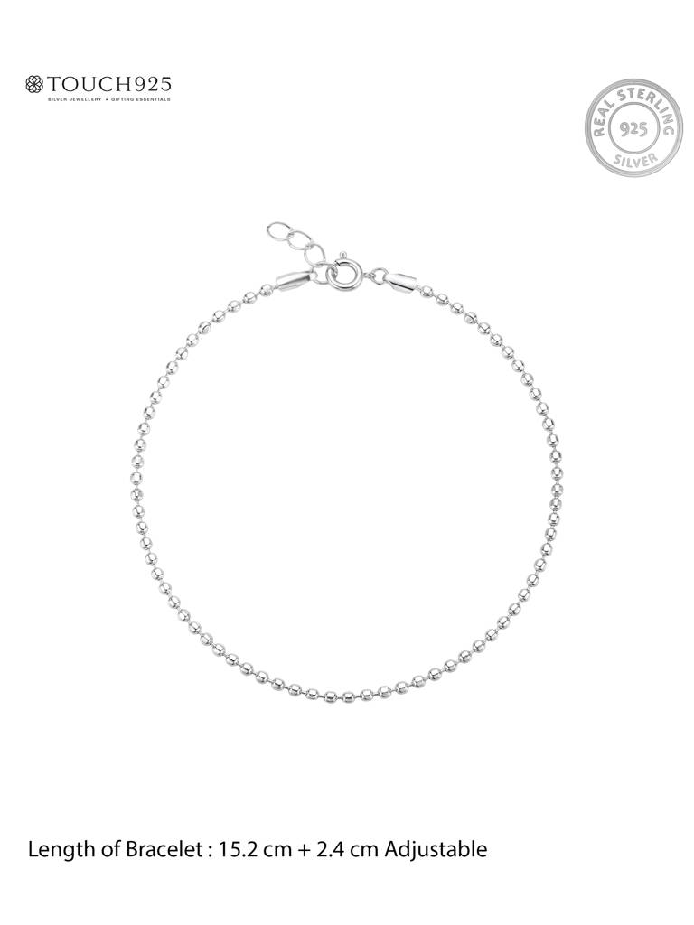 925 Silver Ball Chain Bracelet : IRLB4013