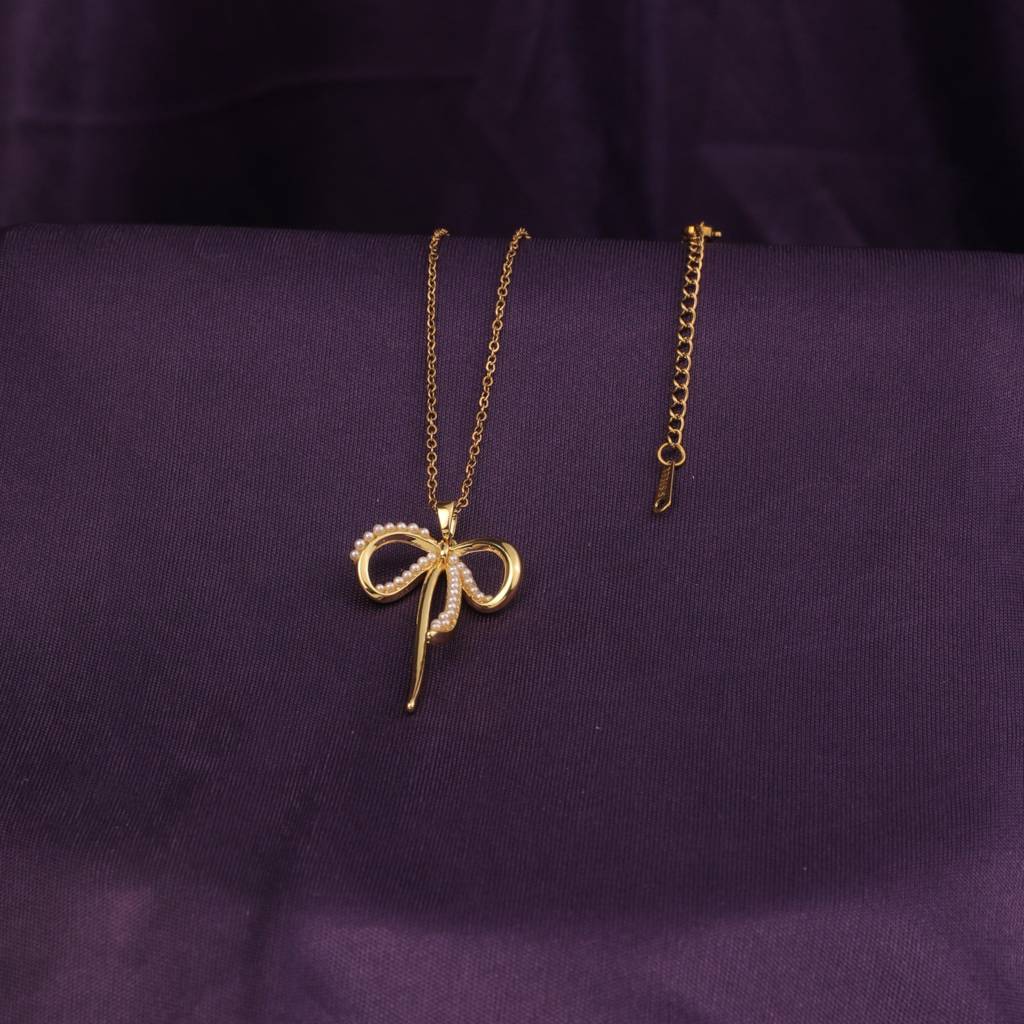 Cupids Bow Golden Necklace : NS14467-G
