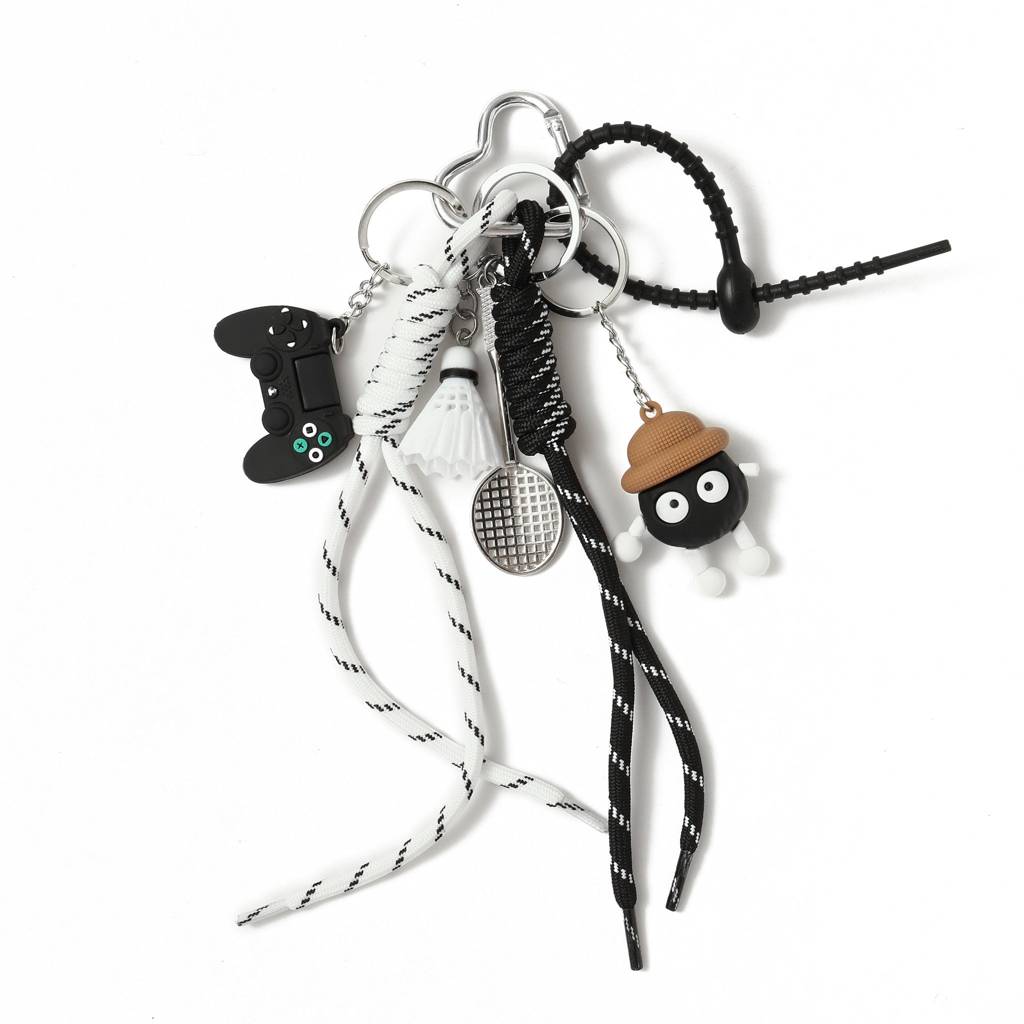 Cute Crochet Black Monster Bag Charm : C-BG-0006-BK-WH