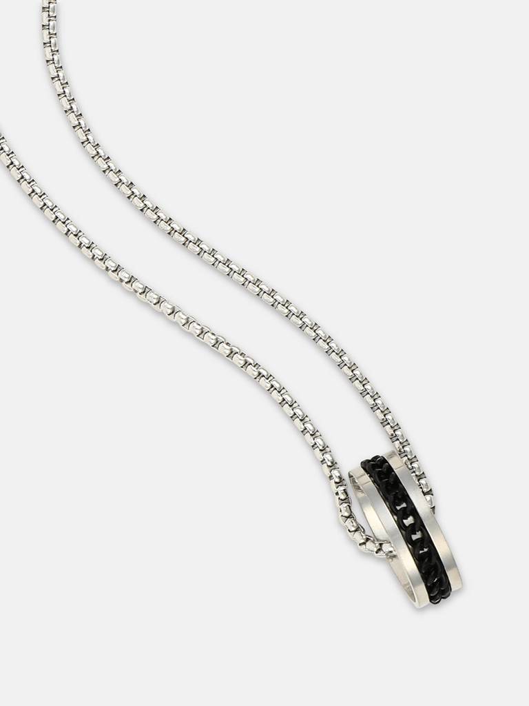 Men'S The Link-Halo Pendant Necklace - Metallic Silver : FAPD1166