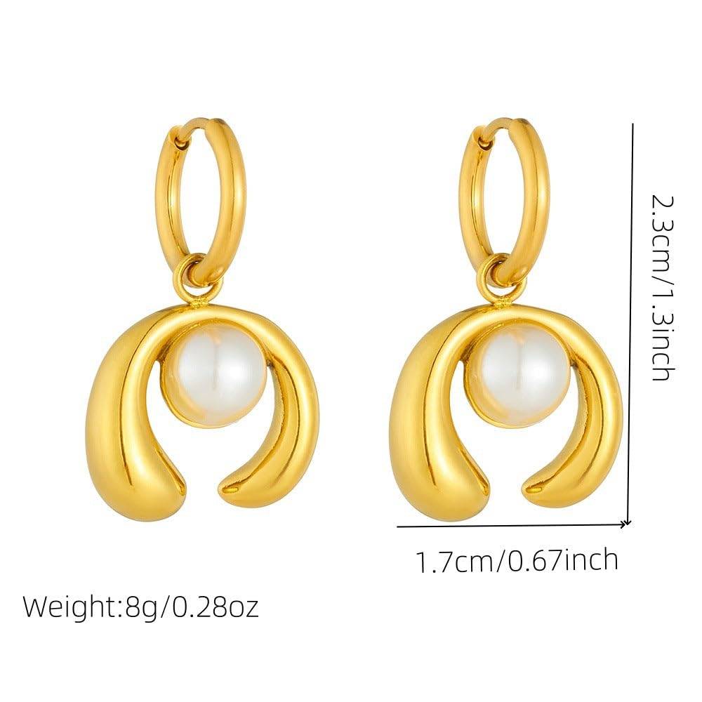 Amara Orb Pearl Earrings - Gold | 18K Gold Plated | Waterproof, Hypoallergenic & Anti-Tarnish : DSVDYJ05250102
