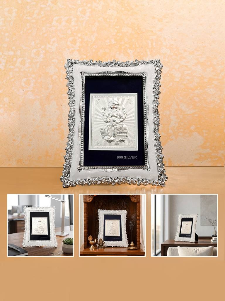 Pure 999 Silver Ganesha Frame : EUGFT396