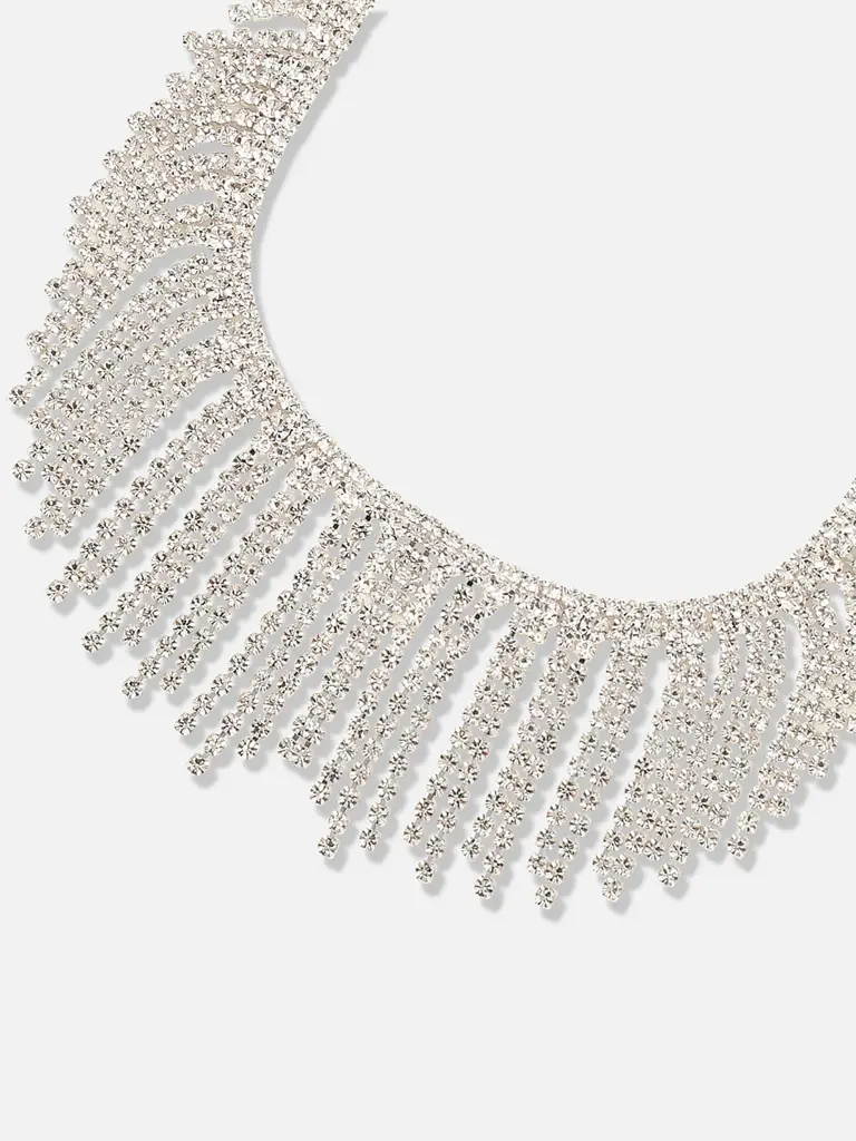Zoya-Silver Plated Designer Party Necklace And Earring Set For Women : SOHNCK3478