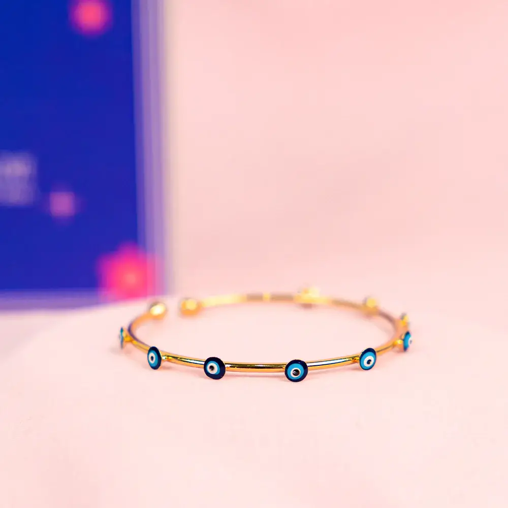 Mother'S Day Special Love Knot Necklace, Sparkle Diamond Ring & Evil Eye Bracelet For Mothers : NRBC-263-G-1