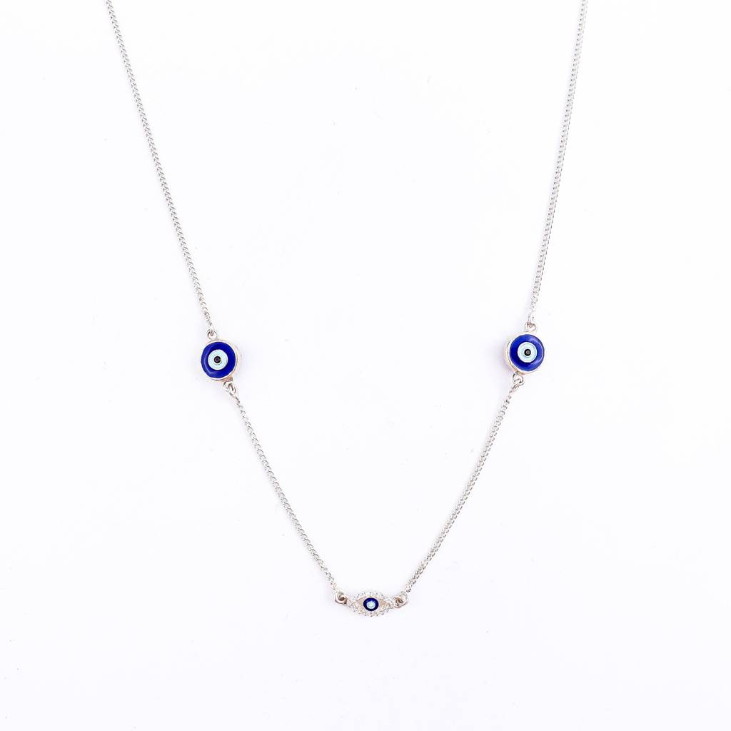 Evil Eye Necklace : silver-necklace-evil-eye-2