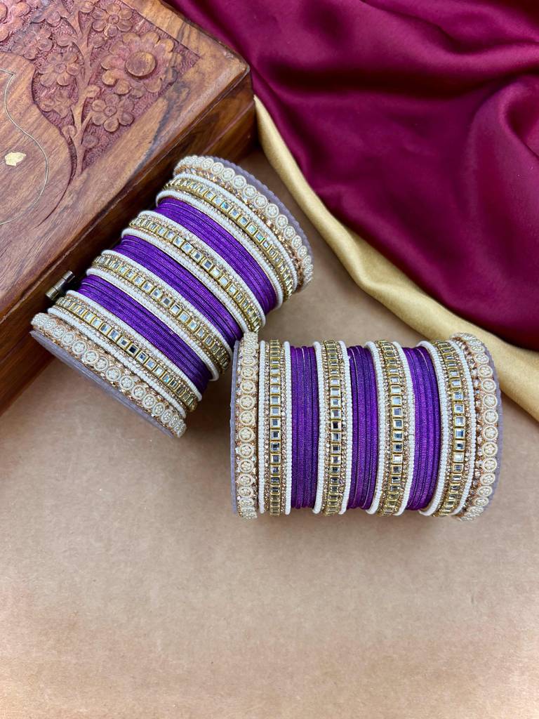 Traditional Kundan Bangles : HB-68-24-JAMLI